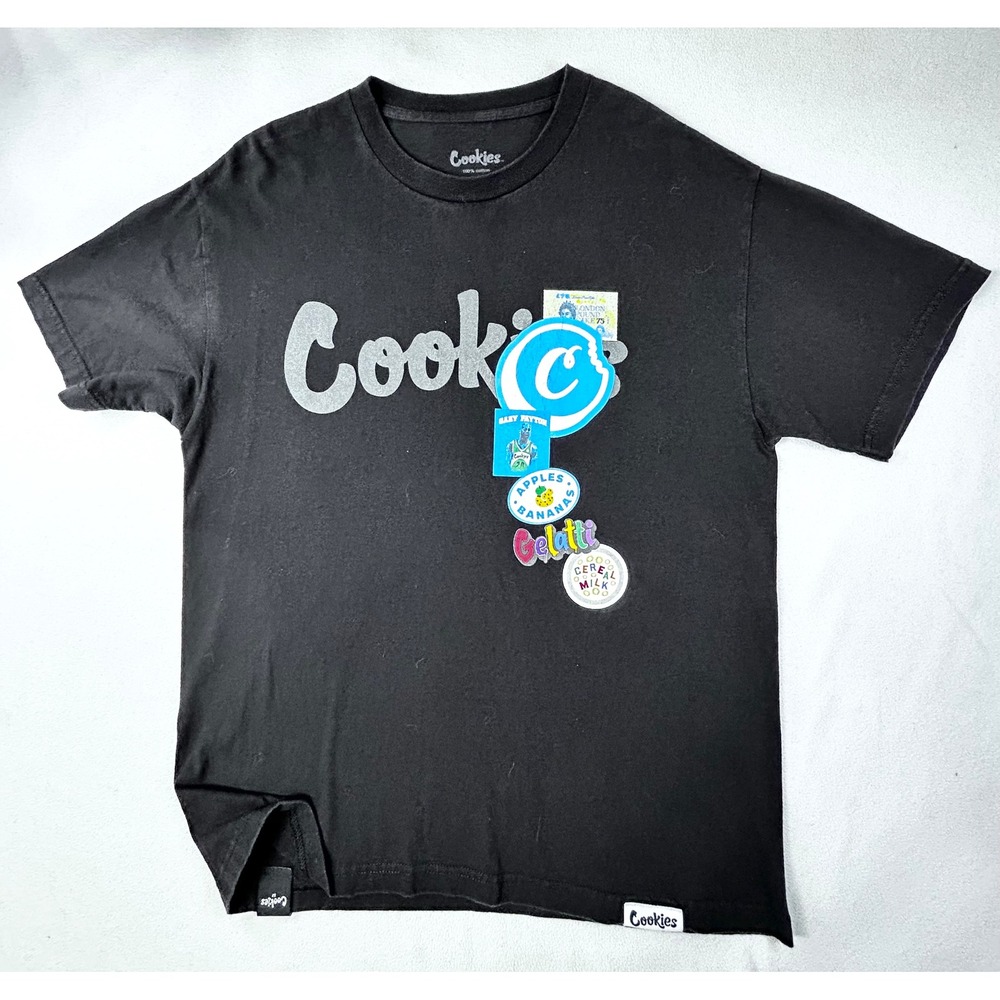 COOKIES Gary Payton Mens L Black T-Shirt Cannabis Dispensary Strain State Flags